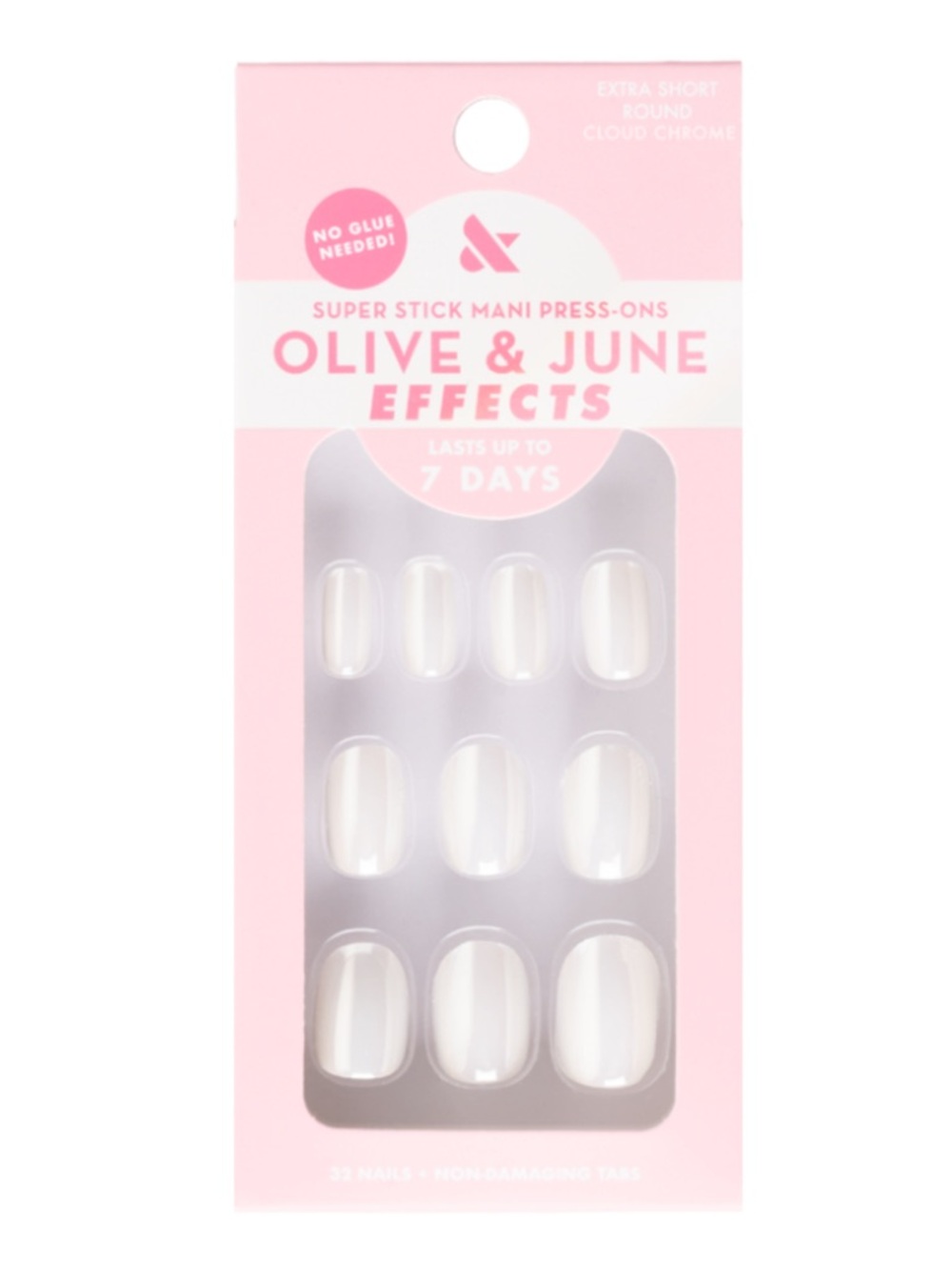 Olive and June Super Stick Mani Press On Nails in Cloud Chrome